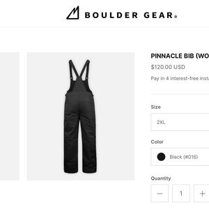 Boulder Gear Women's Black Pinnacle Bib snow pants